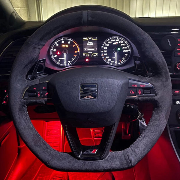 thumbnail image 2 of Custom Steering LTD Black Perforated Leather Steering Wheel Cover For Ford Fiesta Mk6 (2002-2010) – Red Stitching 2 of 6