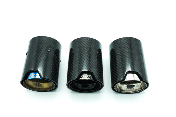 BMW CARBON FIBRE M EXHAUST TIPS GLOSS BLACK