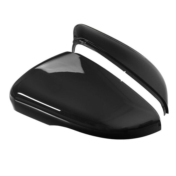 VW POLO 6R/6C GLOSS BLACK WING MIRROR COVERS CAPS 2009-2013